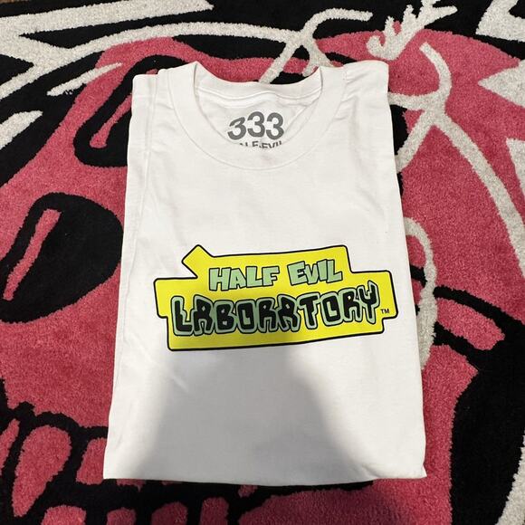 Half Evil 333 Short Sleeve Tee – White – Size Large – Brand New - Picture 1 of 5